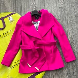 Ted Baker Wool Wrap Short Coat - Women’s Medium